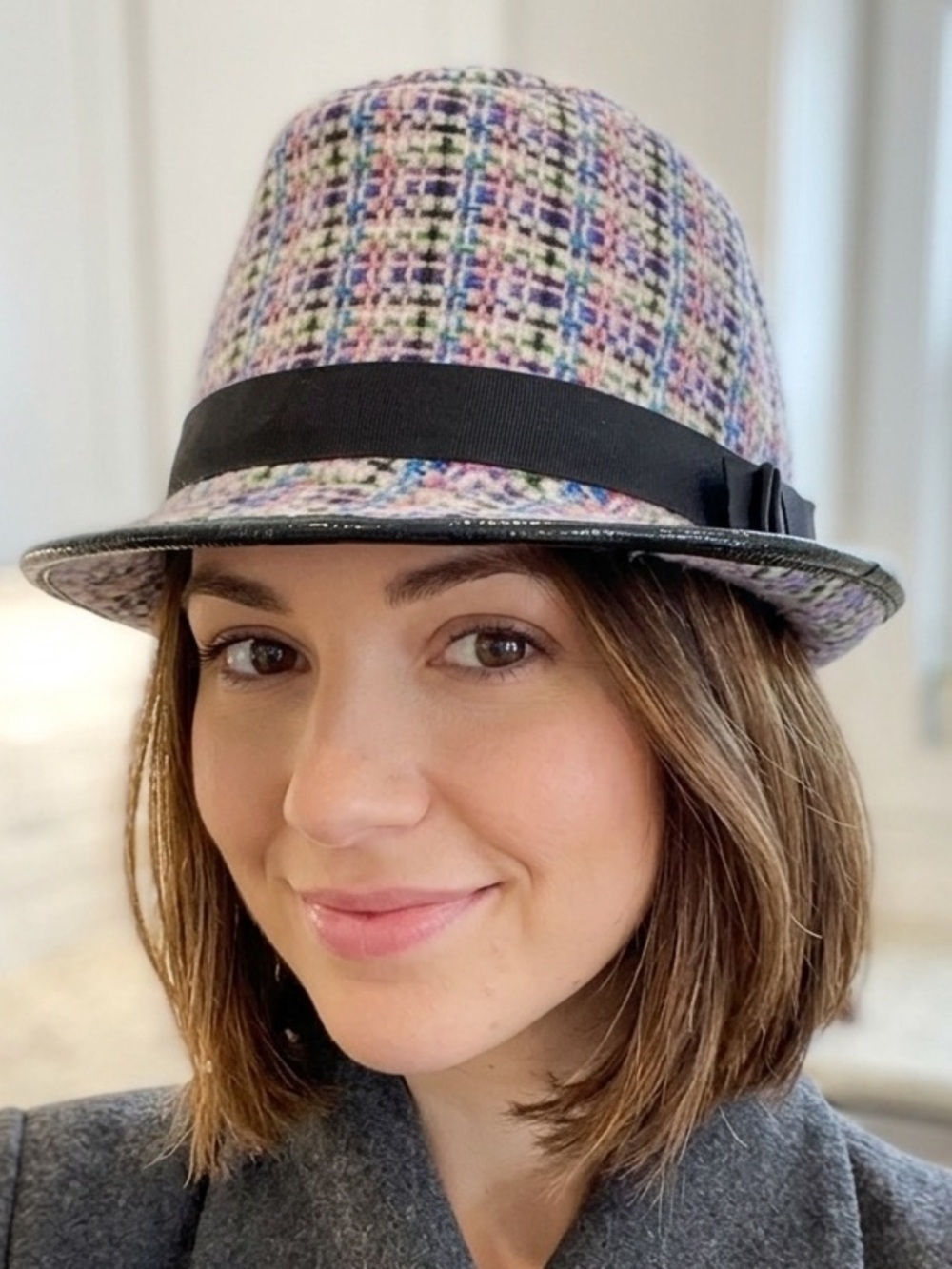 Coach Multi Color Tweed Wool Hat EUC